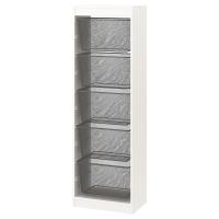 TROFAST IKEA 995.333.15 Стеллаж с контейнерами 46x30x145 см белый / темно-серый