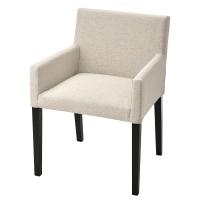 MARENAS IKEA 795.143.89 Стул с подлокотниками черный / Gunnared бежевый