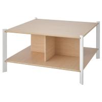 JATTESTA Журнальный столик 80x80 см IKEA белый / светлый бамбук