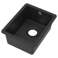 KILSVIKEN Zlew встраиваемый, 1 камерный, черный кварцевый композит, 36x46 см