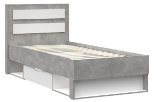 Денвер КР 01 Кровать 90х200 с ортопед. основанием Белый/Ателье светлый