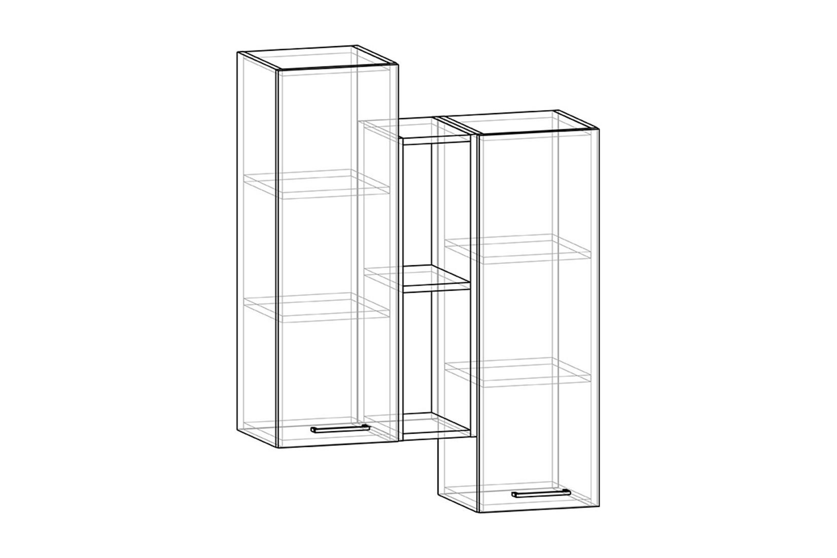 Лего Полка навесная-2 Дуб бунрати/Белый