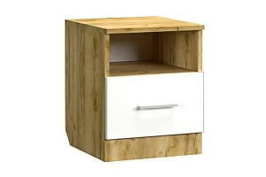 Лего Тумба прикроватная Дуб бунратти/Белый