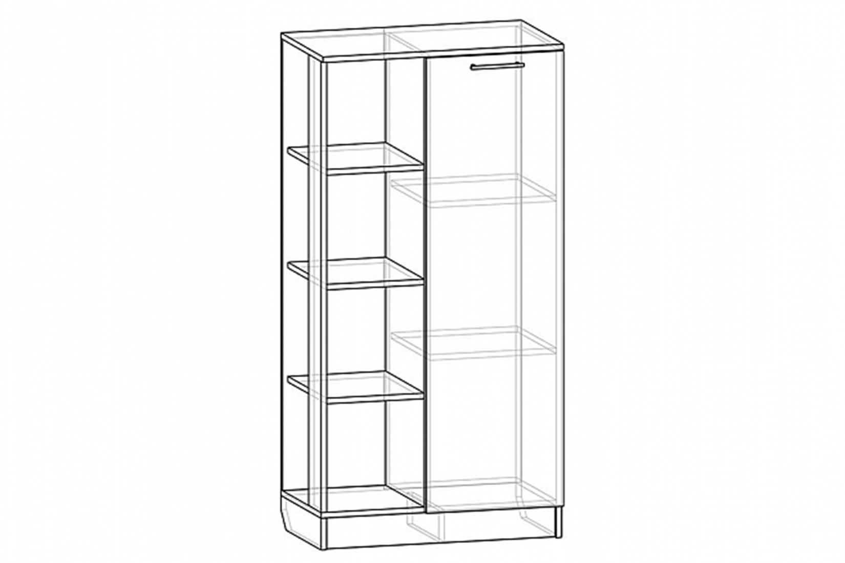 Лего Шкаф напольный малый Дуб бунрати/Белый