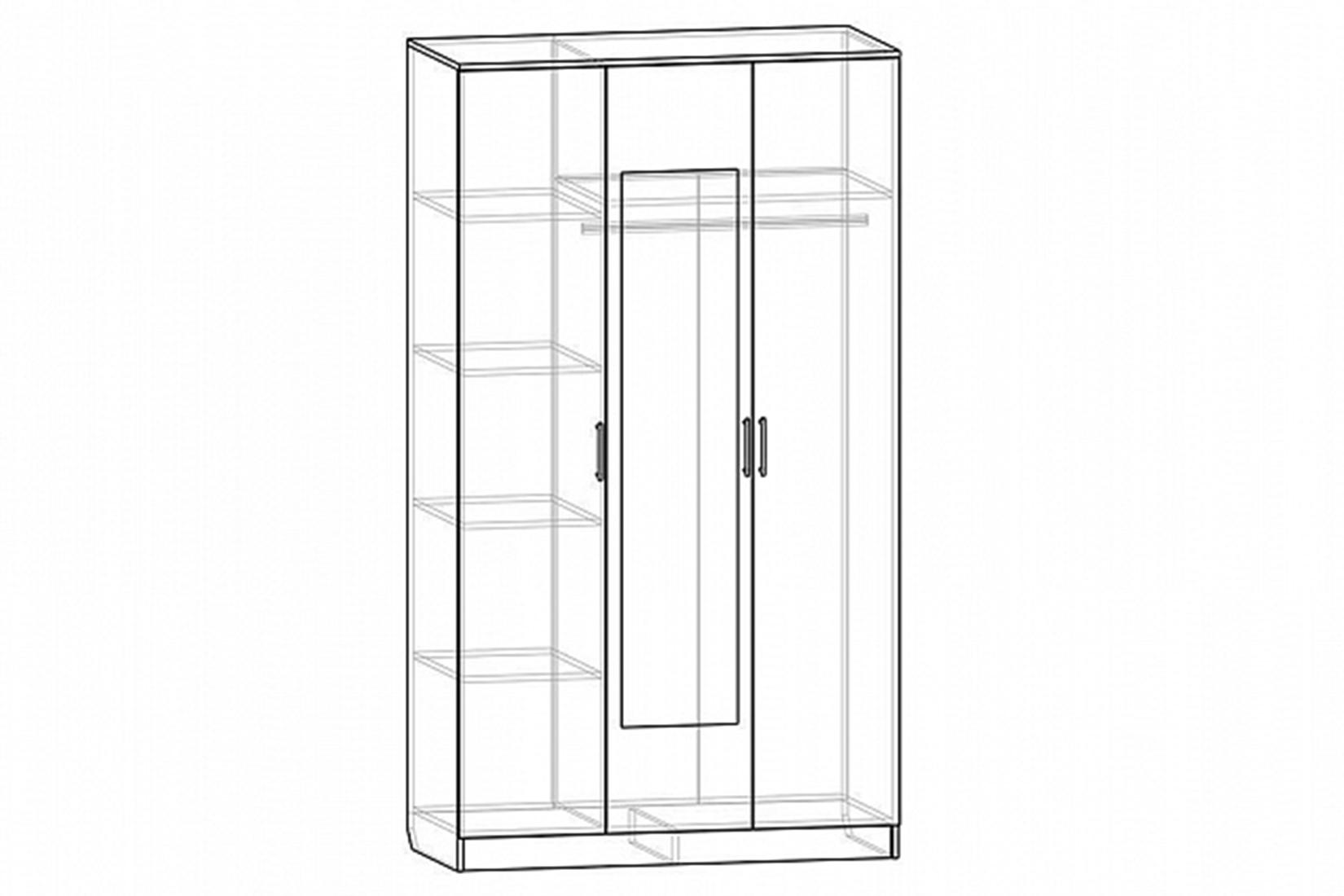 Лего Шкаф 3-дв. Дуб бунратти/Белый