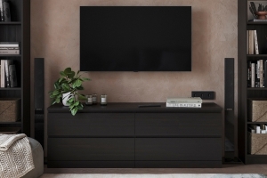 VARMA / MALM 4Д Комод шпон ясень черный (завод IKEA)