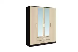 Фиеста Шкаф 4-х Дверный Дуб Белёный/Венге