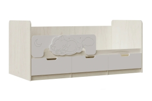 ЮНИОР-4 Кровать 80х180 Шарли Белый/Дуб Крафт Белый