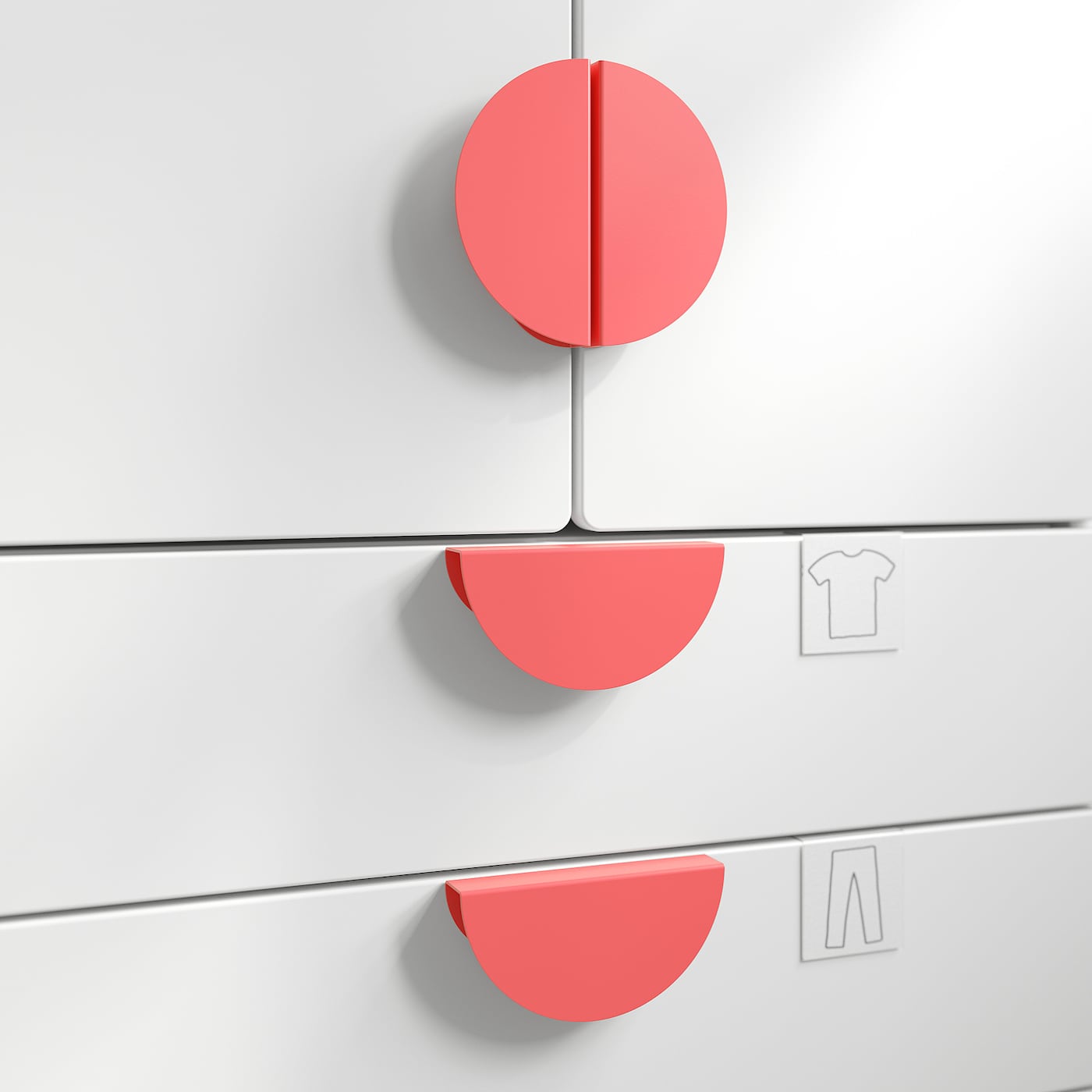 BEGRIPA Uchwyt, jasnoczerwony/polokragla, 130 mm