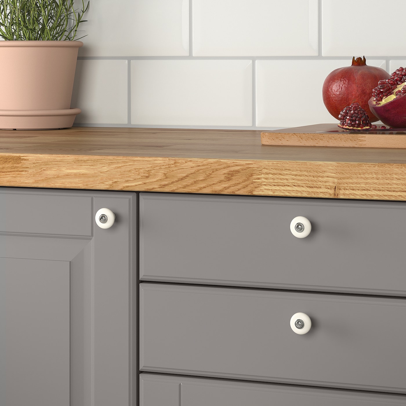 KLINGSTORP Galka, kremowy/chrom, 23 mm