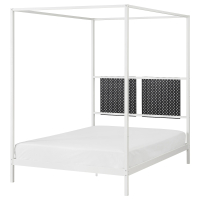 VITARNA IKEA 395.562.58 Кровать с балдахином 140x200 см Лурой белый/Скодис черный