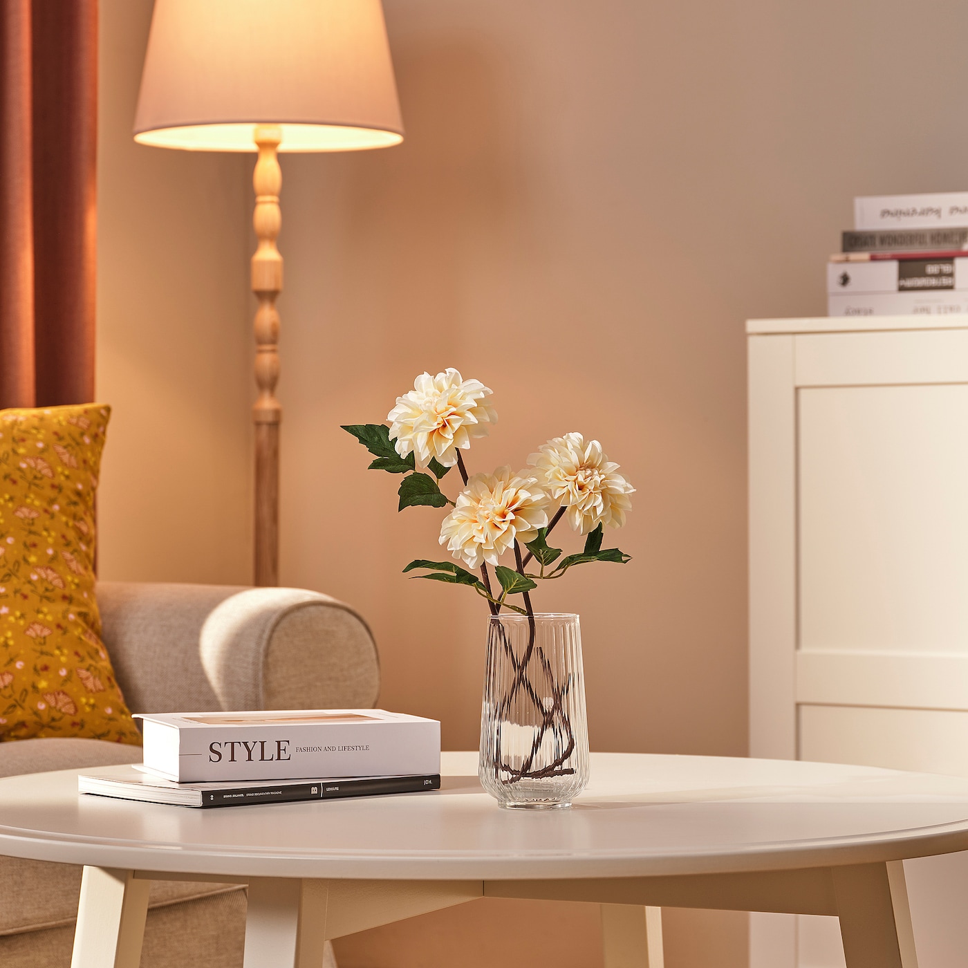 SMYCKA IKEA 105.825.21 Искусственный цветок 43 см Георгин/светло-розовый