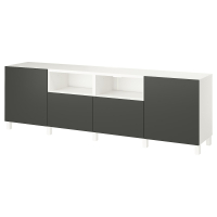 BESTA IKEA 695.749.96 Тумба ТВ 240x42x74 см белый/Лаппвикен/Стуббарп темно-серый