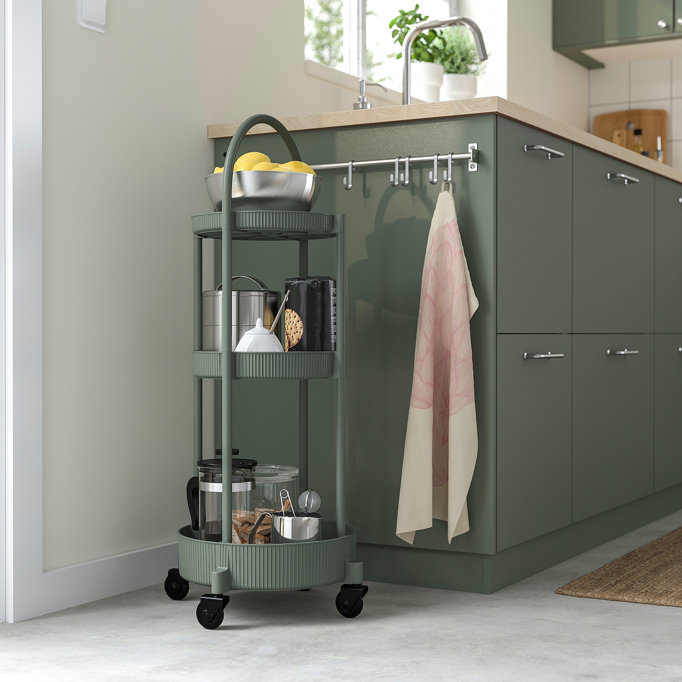Купить JUTTERSBO IKEA 404.989.41 Тележка 36x36 см серо-зеленый в