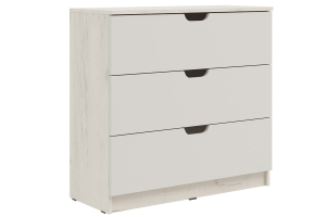 Юниор-4 Комод 3 ящ. 80 Шарли Белый/Дуб Крафт Белый