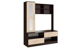 Фиеста Центральная секция ТВ Дуб Белёный/Венге