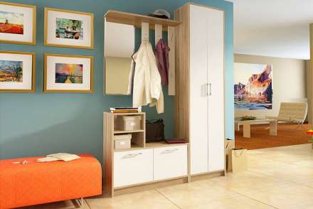 Лофт-2 Прихожая со шкафом сонома/белый