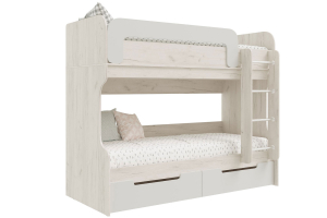 Юниор-4 Кровать-чердак 80х200 см. Шарли Белый/Дуб Крафт Белый