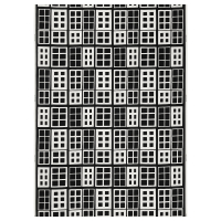 BROKAKLEJA Tkanina przycięta, czarny/geometryczny, 150x300 cm