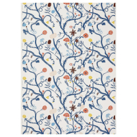 REVFINGERÖRT Tkanina przycięta, detale botaniczne/biały wielobarwny, 150x300 cm