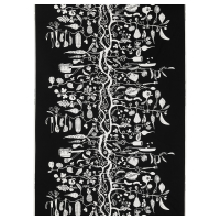 PIPDÅN Tkanina przycięta, czarny/biały, 150x300 cm