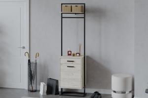 Вешалка комбинированная «Лофт» тип 1 Чёрный/Дуб крафт белый