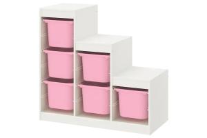 TROFAST Стеллаж 6 розовых корзин IKEA 293.355.35