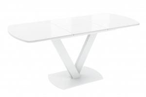 Faust(Foot) 120WH Стол обеденный со стеклом Белый/Optiwhite Белый 1200х800(+400)