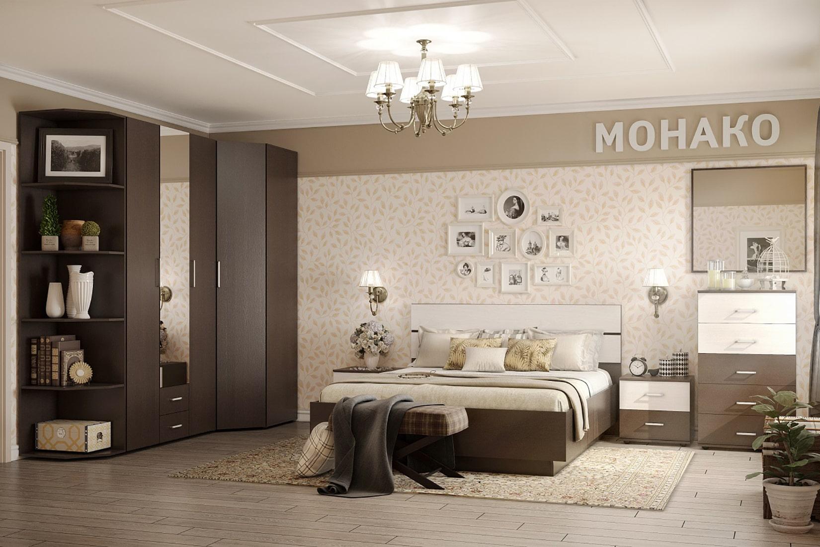 Монако спальня модульная Венге/Ясень анкор светлый