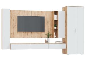 Сканди Стенка Комплект 4 Дуб бунратти/Белый бланш