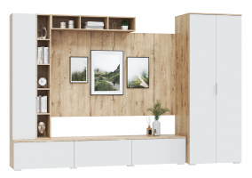 Сканди Стенка Комплект 5 Дуб бунратти/Белый бланш