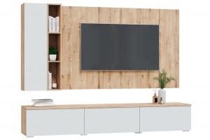 Сканди Стенка Комплект 8 Дуб бунратти/Белый бланш