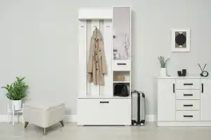 Ника ВЗ910 Вешалка с зеркалом Белый