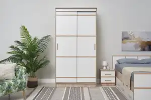 Сакура Шкаф-купе 114 см, Дуб сонома/Белый