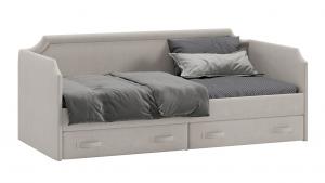 Кровать с мягкой обивкой и ящиками «Кантри» Тип 1 (900) Велюр Мокко светлый