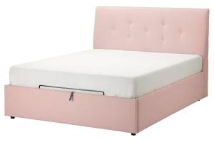 IDANAS Кровать 160х200 с подъёмным механизмом Gunnared бледно-розовый IKEA