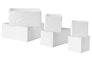 SKUBB Набор коробок 6 шт. 004.285.49 Ткань Белый IKEA