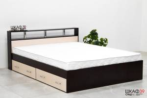 Камелия Кровать 160 с ящиками Венге/Дуб лоредо
