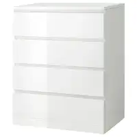 MALM IKEA 304.035.71 Комод 4 ящ. 80x100 см. Белый