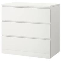 MALM Комод с 3 ящиками Белый 80x78 см. IKEA 204.035.62