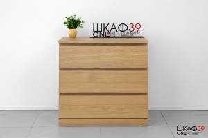 MALM IKEA 804.035.64 Комод 3 ящ. 80x78 см. Дубовый шпон беленый (Расп с выст)