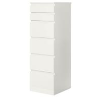 MALM Комод с 6 ящиками Белый / зеркало 40x123 cm IKEA 704.035.93