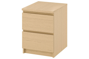 MALM IKEA 101.786.01 Комод с 2 ящиками 40x55 см Дубовый шпон беленый