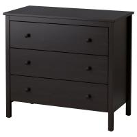 KOPPANG Комод с 3 ящиками Чёрно-коричневый 90x83 см. IKEA 804.811.18
