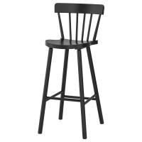 NORRARYD Барный стул со спинкой черный 74 см