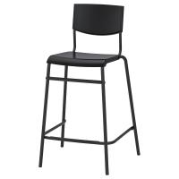 STIG Барный стул со спинкой черный/черный 63 см