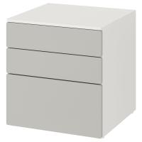 SMÅSTAD/OPPHUS Комод с 3 ящиками белый/серый 60x57x63 см IKEA