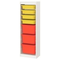 TROFAST IKEA 393.359.26 Стеллаж+контейнеры 46x145 см белый/желтый оранжевый