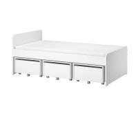 SLAKT Каркас кровати с 3 ящиками белый 90x200 см. IKEA