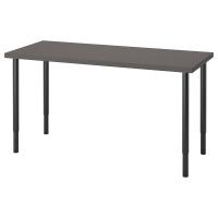 LAGKAPTEN/OLOV Письменный стол 140x60 см. 594.170.68 Тёмно-серый/Чёрный IKEA